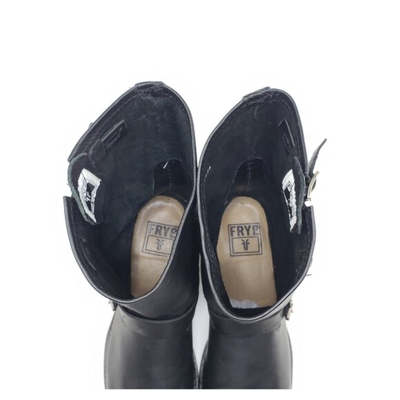 Frye Engineer Moto Biker Mid Calf Harness Boots Black Leather Womens Size 10B - Picture 4 of 12